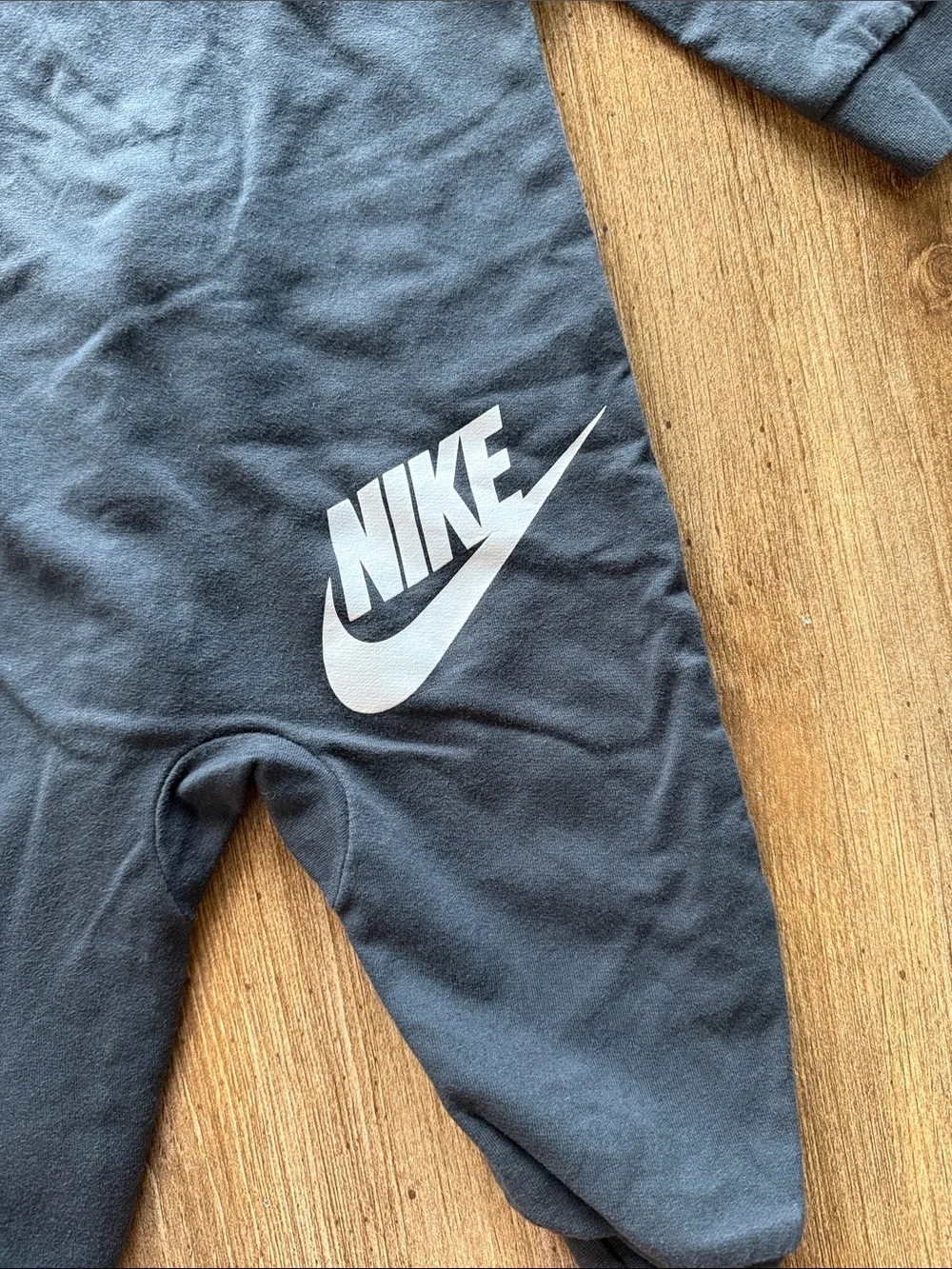 Nike baby Grey Hooded One-Piece Zip Romper